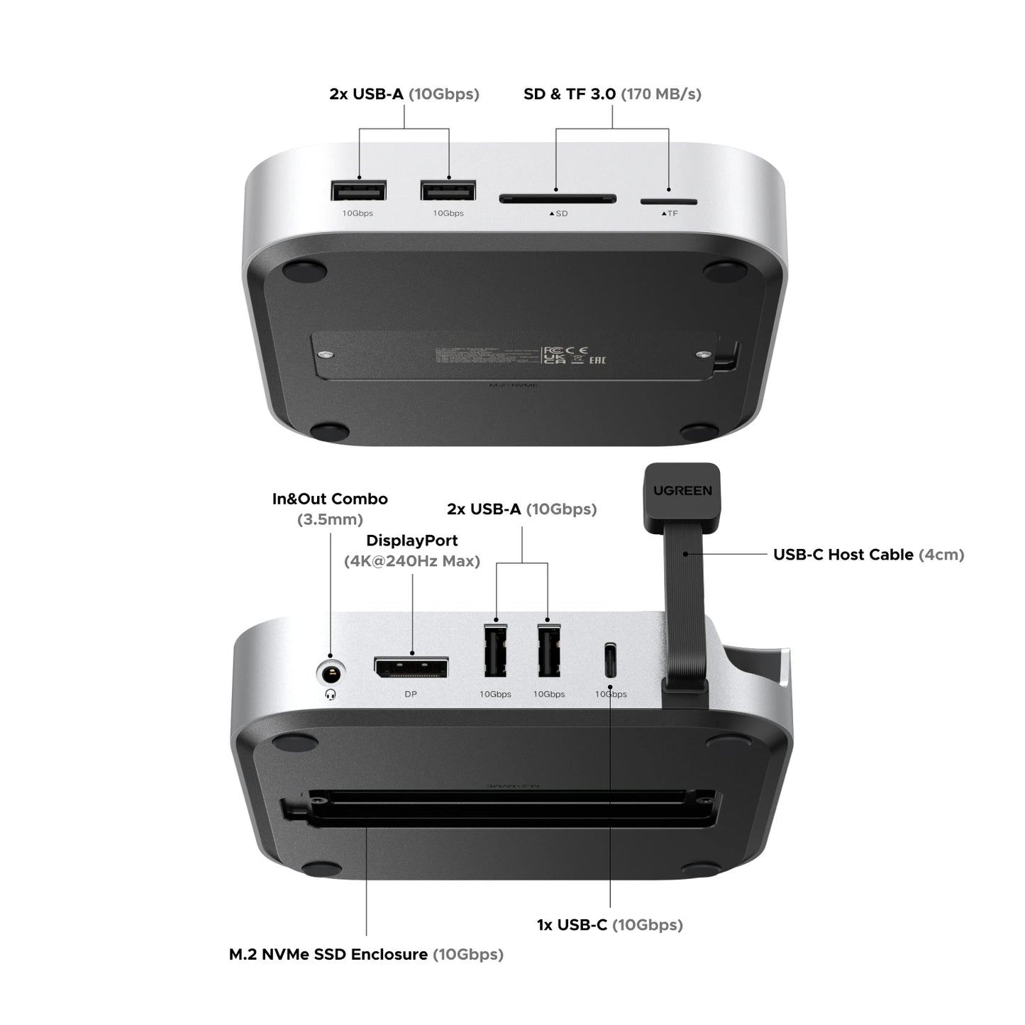USB-C Docking Station with M.2 NVMe SSD Slot & 4K Display