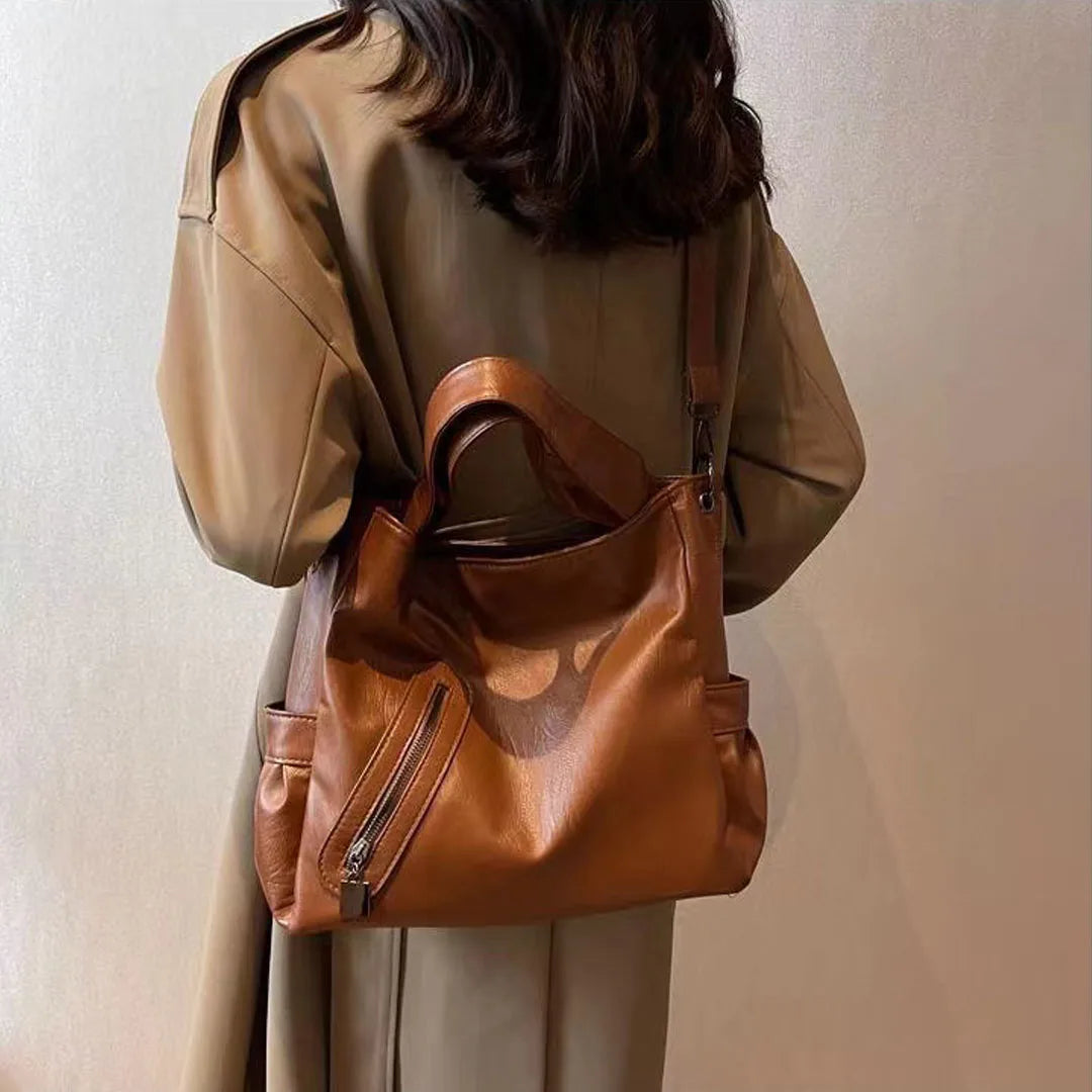 New Large Capacity Shoulder Bag for Women's Fashion Versatile Texture Elegant Temperament Handbag Advanced Sensory Qintuote Bag