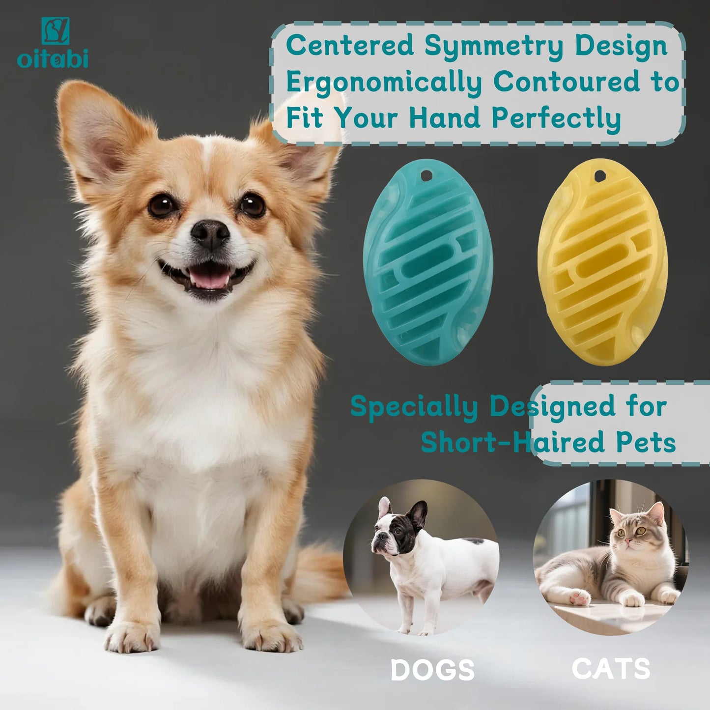 Soft Rubber Pet Grooming & Massage Brush