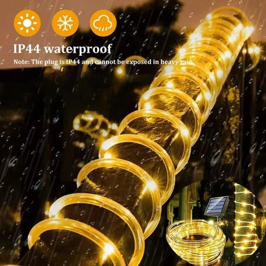 Solar LED Rope String Lights for Outdoor