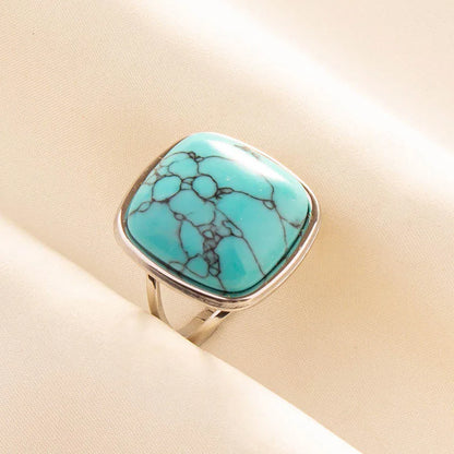Bohemian Turquoise Gemstone Adjustable Ring for Women