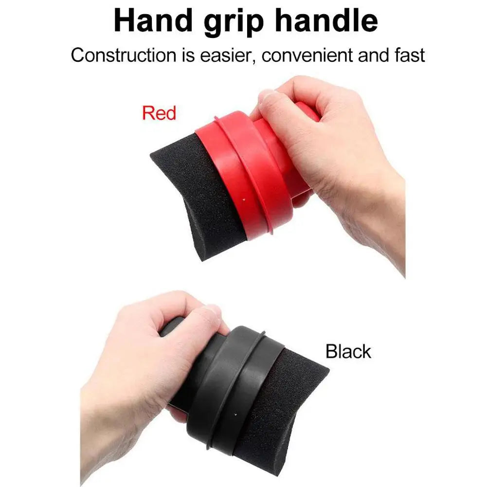Curved Tire Wax Applicator Sponge with Lid for Tire Dressing & Detailing