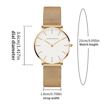Premium Rose Gold Quartz Stainless Steel Watch