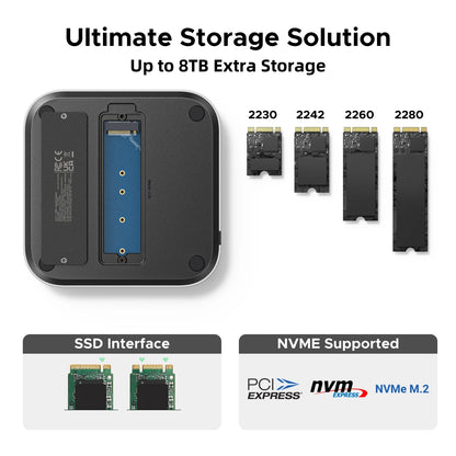 USB-C Docking Station with M.2 NVMe SSD Slot & 4K Display