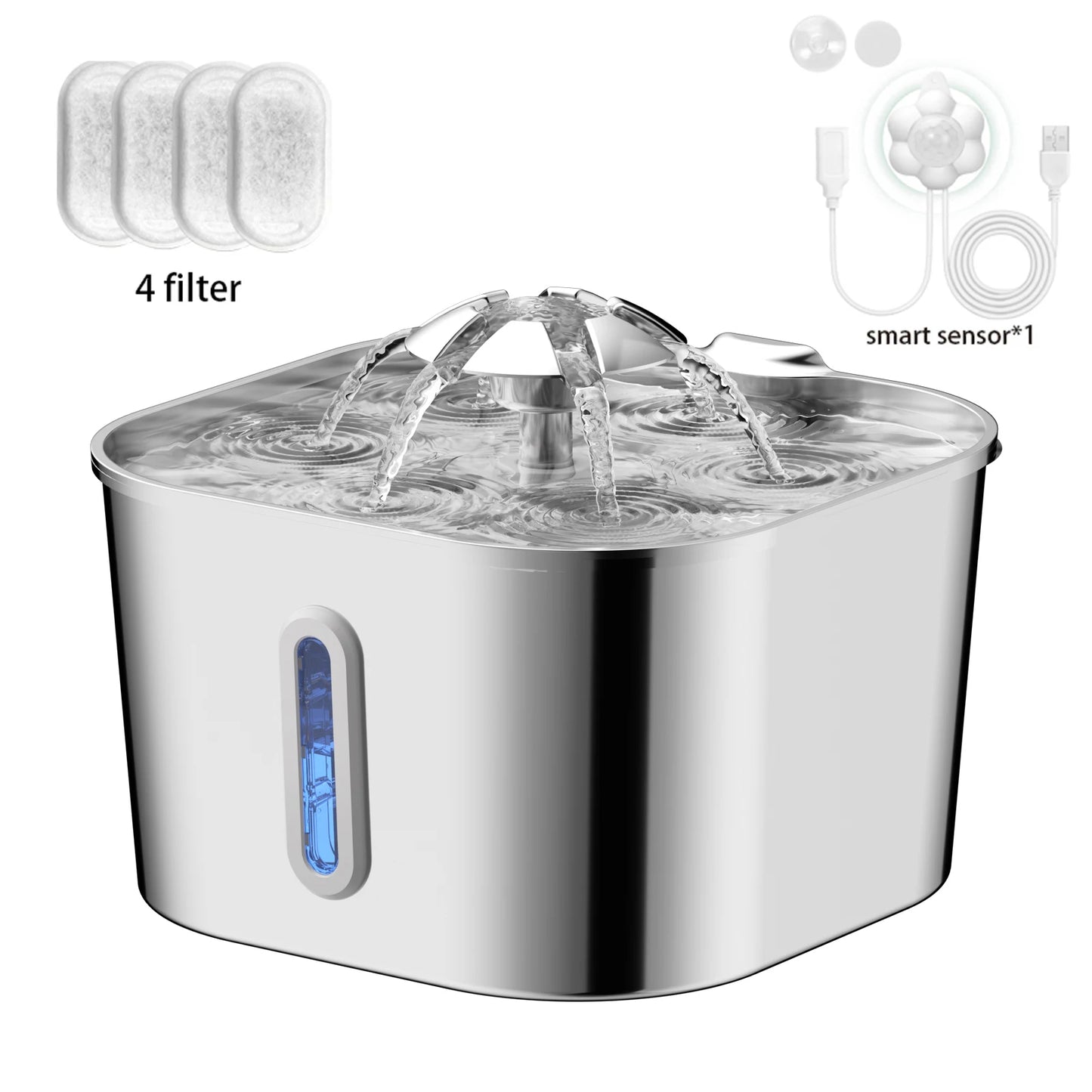 2.2L Stainless Steel Automatic Cat Water Fountain
