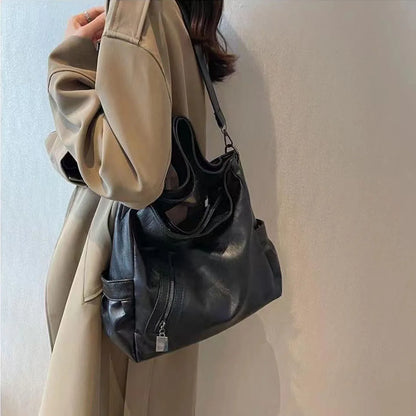 New Large Capacity Shoulder Bag for Women's Fashion Versatile Texture Elegant Temperament Handbag Advanced Sensory Qintuote Bag