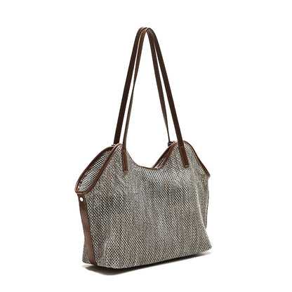 2026 Summer New Styl Mesh-Woven Large Capacity Shoulder Bag Fashionable Single Shoulder Beach Commuter Tote Bag Street Style