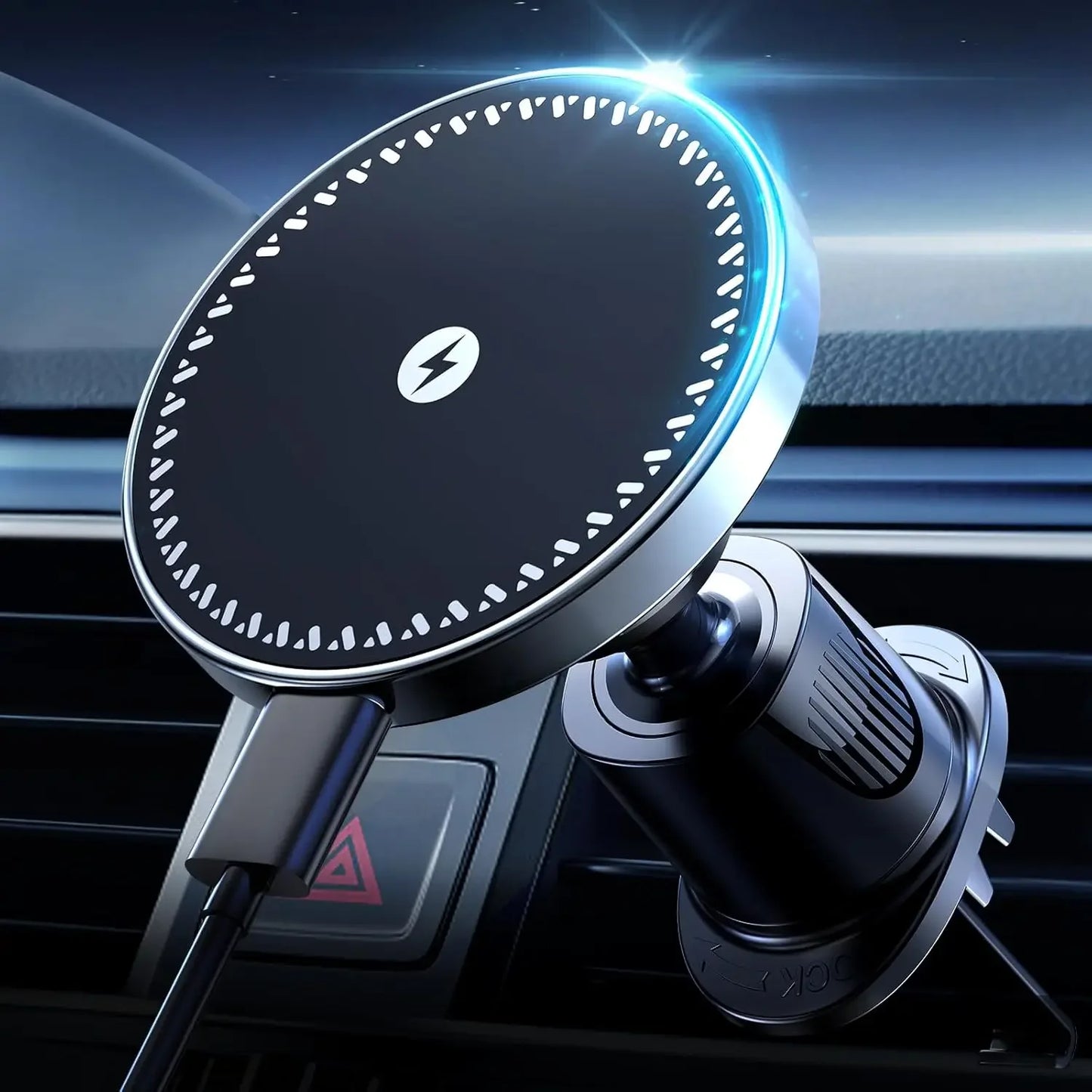 15W Magnetic Wireless Car Charger Air Vent Mount with Fast Charging for iPhone 15, 16 & 17