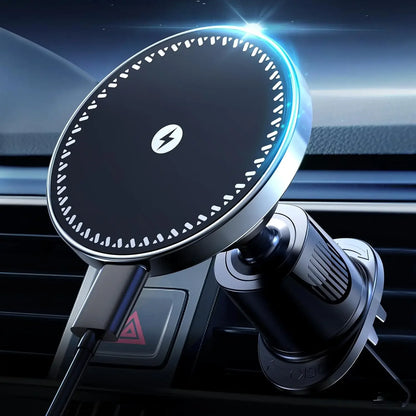 15W Magnetic Wireless Car Charger Air Vent Mount with Fast Charging for iPhone 15, 16 & 17