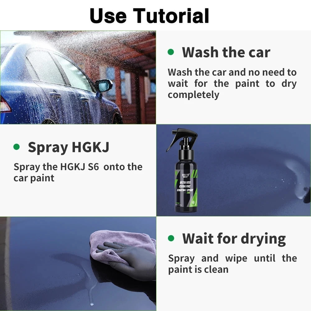 Ultimate Nano Ceramic Coating Spray with Super Hydrophobic Protection, High Gloss Shine & Paint Surface Enhancement