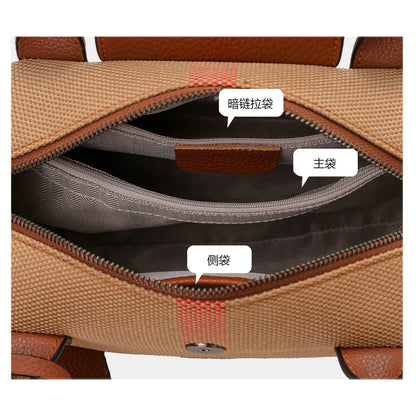 Aidrani Exquisite Retro Plaid Canvas Leather Stitching Women's Handbag for Daily Commute Novelty 2026 Handbags