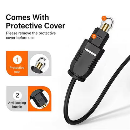 Digital Optical Audio Toslink SPDIF Fiber Cable for Soundbars, Amplifiers, PS4, Xbox & Home Theater Systems