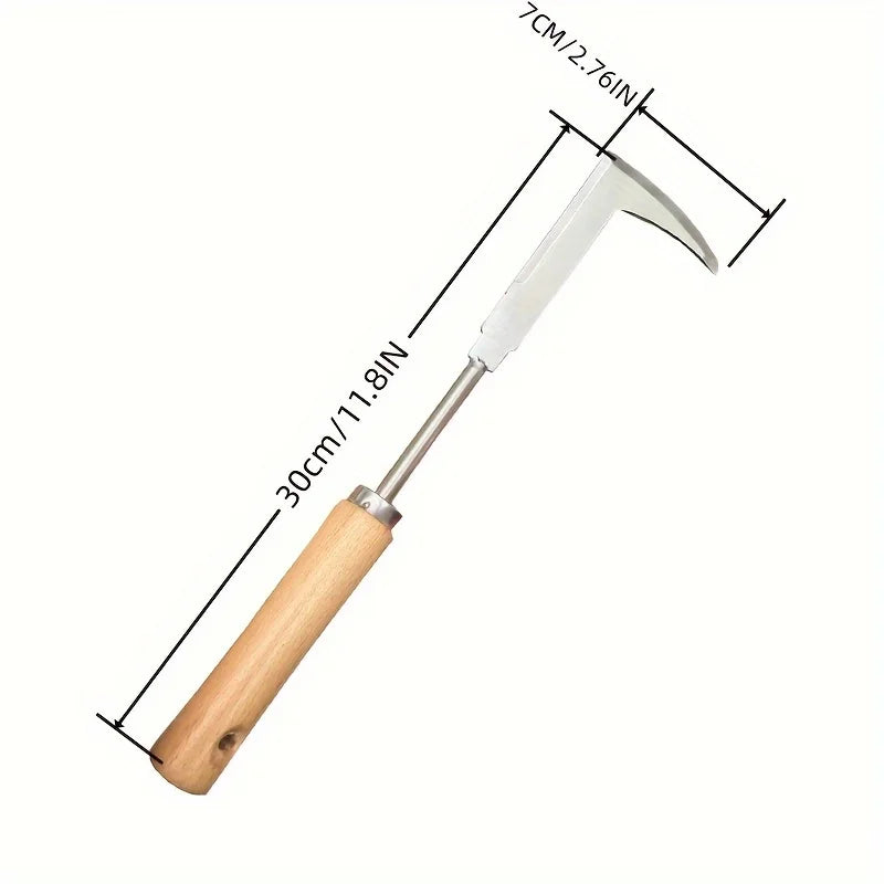 Stainless Steel L-Shape Garden Weeding Tool