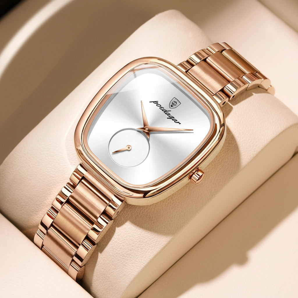Luxury Stainless Steel Quartz Wrist Watch with Water Resistance