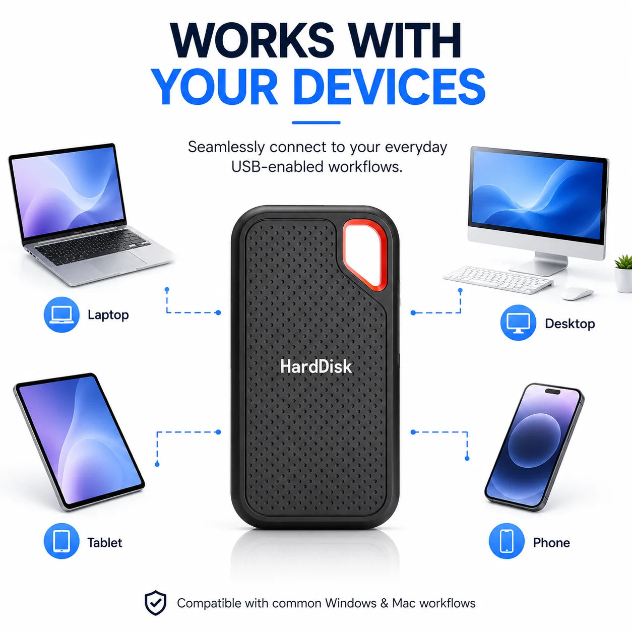 Portable External SSD USB Type-C High-Speed Storage Drive