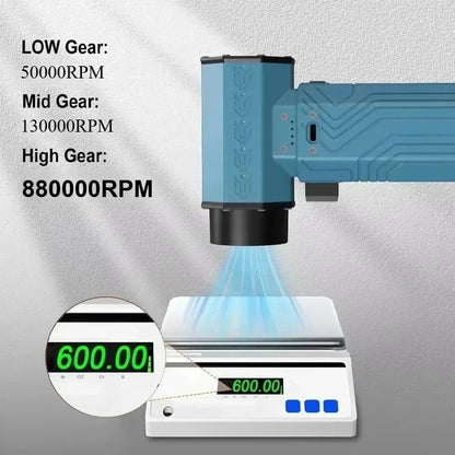 880000RPM Turbo Jet Blower with 10000mAh Battery, 70m/s Airflow for Car Drying, Dust Removal & Leaf Blowing