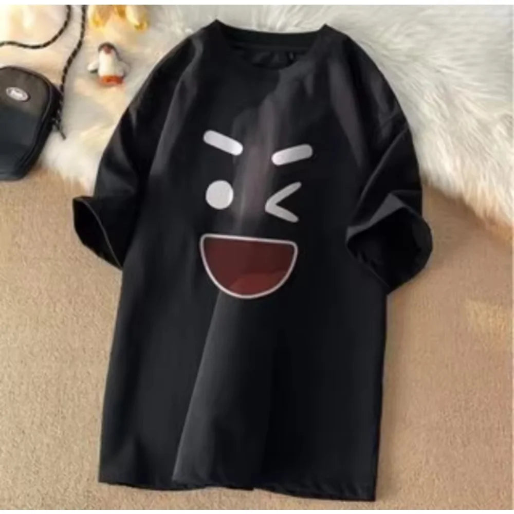 Anime Print Cotton Streetwear T-Shirt