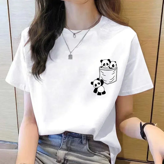 Panda Graphic Pocket Short Sleeve T-Shirt