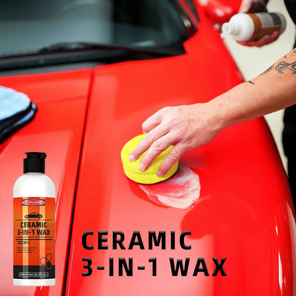 HydroShine 3-in-1 Ceramic Wax Coating with Waterless Wash, High Gloss & Long-Lasting Paint Protection