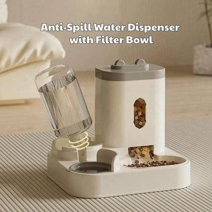 2-in-1 Automatic Pet Feeder & Water Dispenser