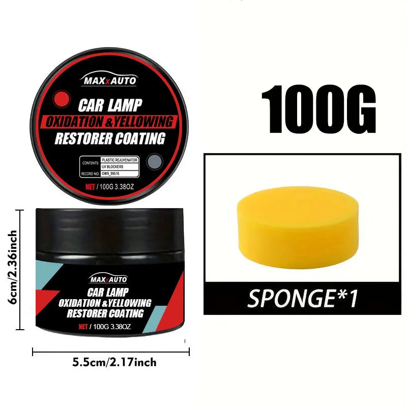 Car Headlight Restoration & Polishing Kit with Scratch Remover and Oxidation Cleaner