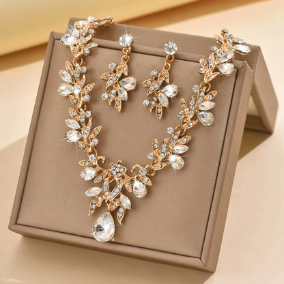3-Piece Water Drop Choker Necklace & Earrings Jewelry Set for Women