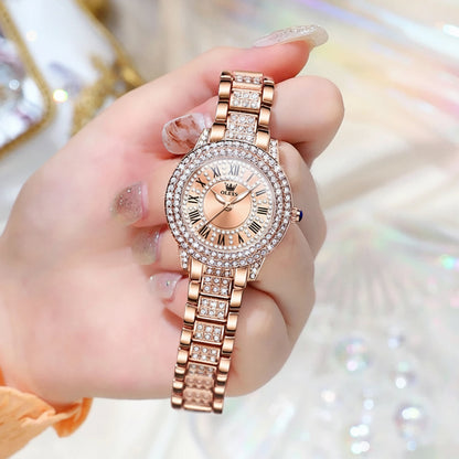 Luxury Roman Dial Quartz Diamond Watch