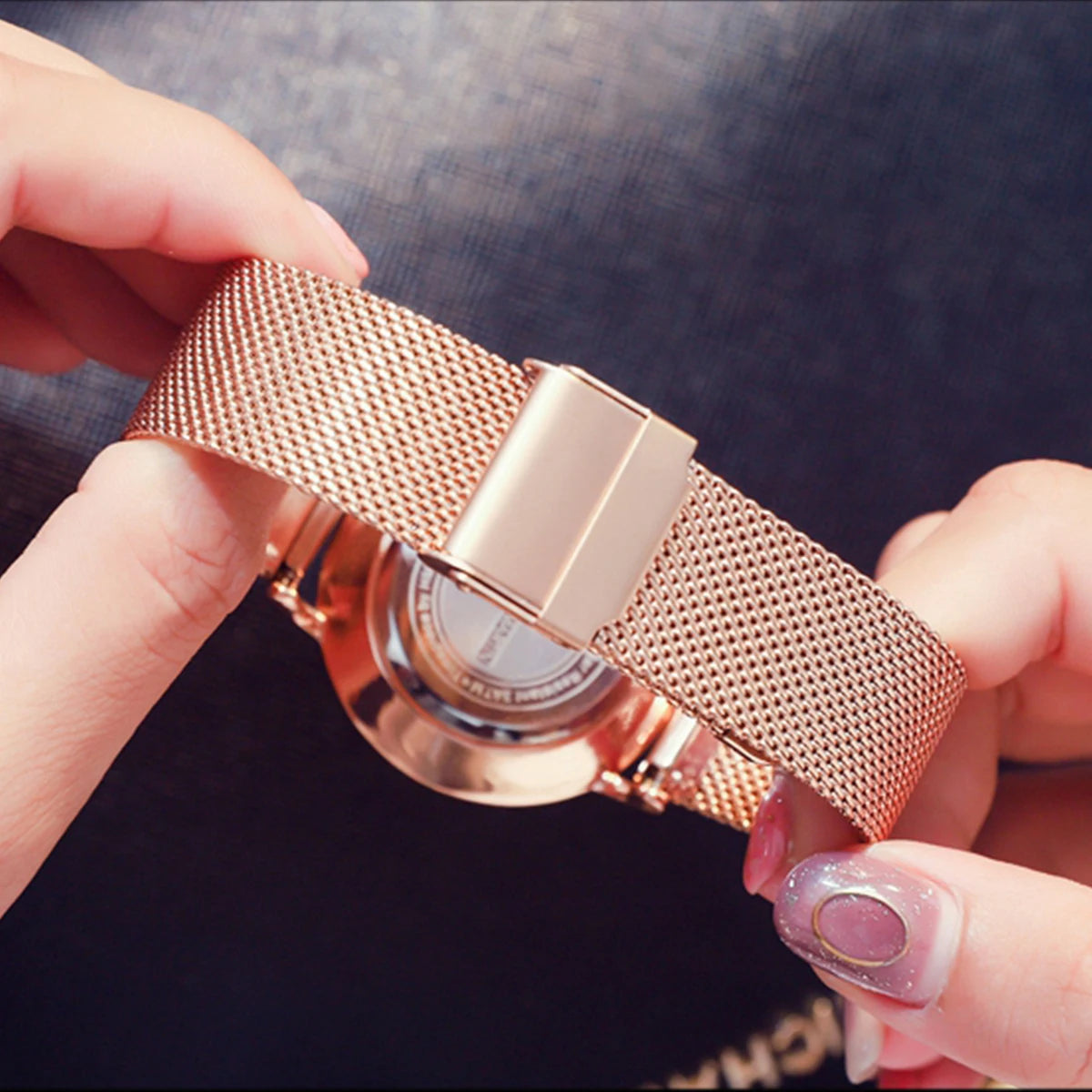 Premium Rose Gold Quartz Stainless Steel Watch