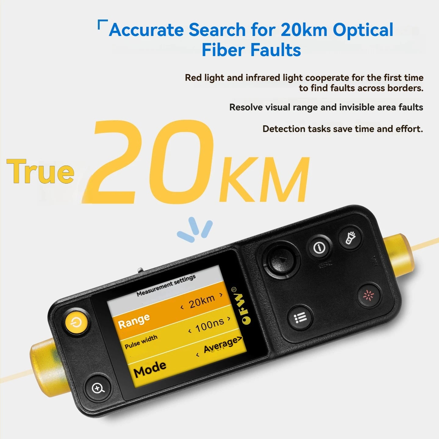 0KM Optical Fiber Fault Locator with 10mW VFL for FTTH, FTTB & Fiber Breakpoint Testing