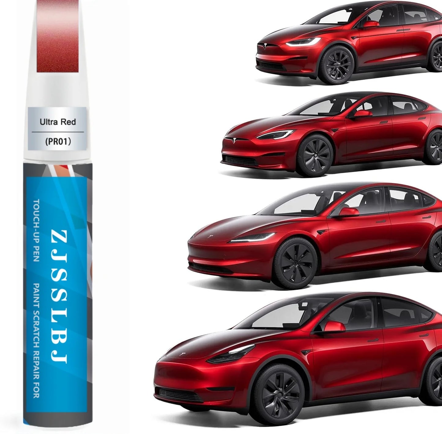 2-in-1 Touch Up Paint Pen & Brush Scratch Repair Kit for Tesla Model Y, 3, S & X