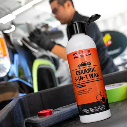 HydroShine 3-in-1 Ceramic Wax with Scratch, Swirl Mark & Oxidation Remover for Paint Protection