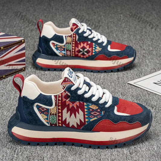 Embroidered Breathable Casual Platform Sneakers