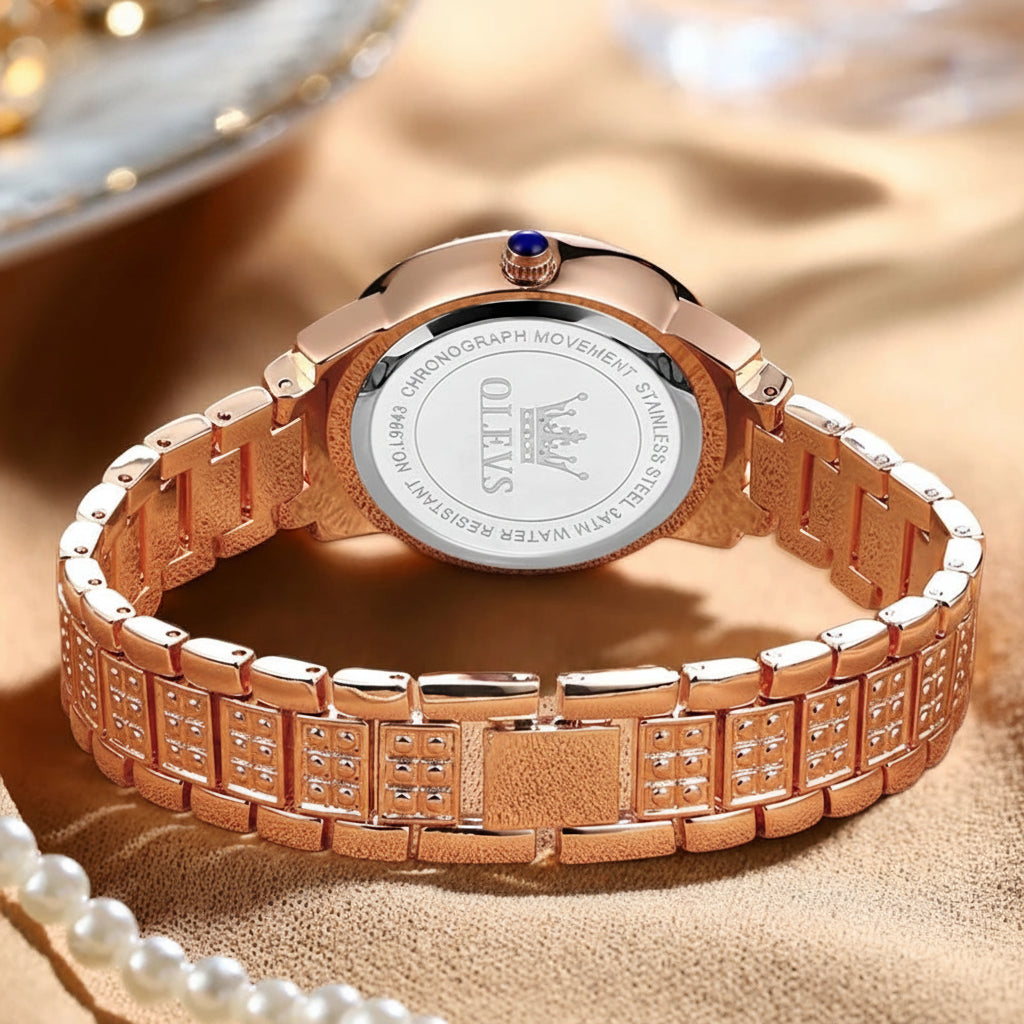 Luxury Roman Dial Quartz Diamond Watch