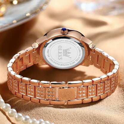 Luxury Roman Dial Quartz Diamond Watch