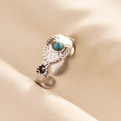 Bohemian Turquoise Gemstone Adjustable Ring for Women