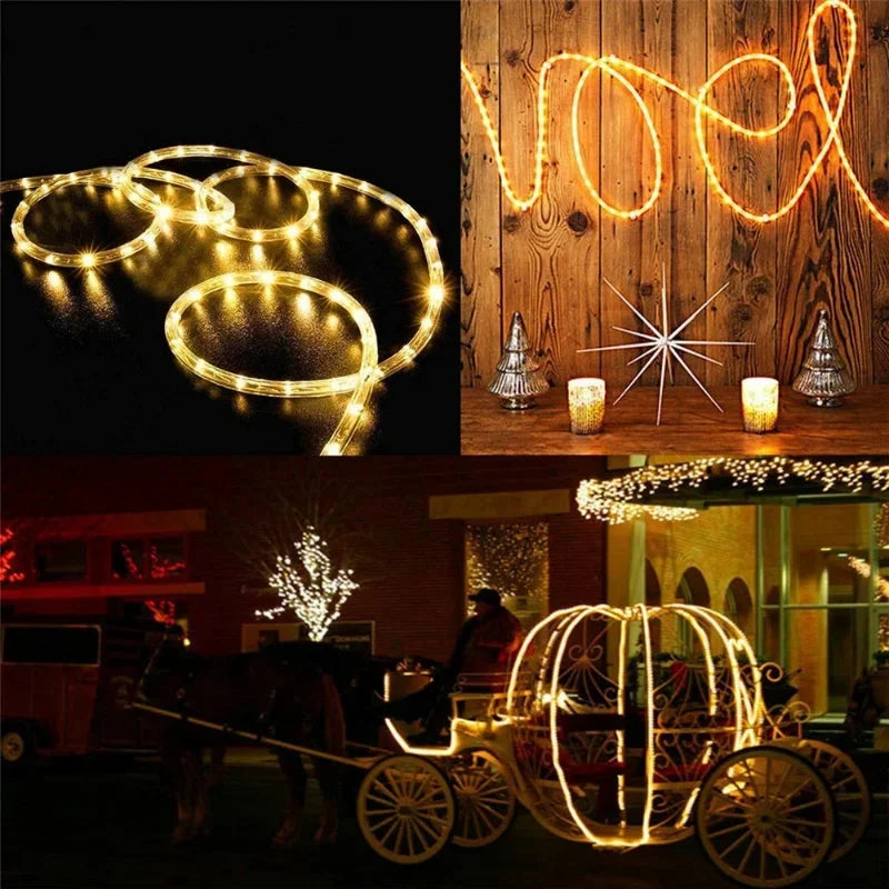 Solar LED Rope String Lights for Outdoor