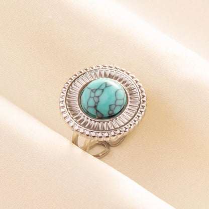 Bohemian Turquoise Gemstone Adjustable Ring for Women