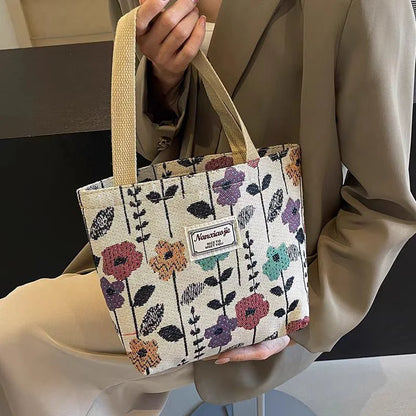 Large Capacity Niche Single Shoulder Bag for Women, Ins Style Canvas Bag, Tote Bag for Class, Commuting Bag