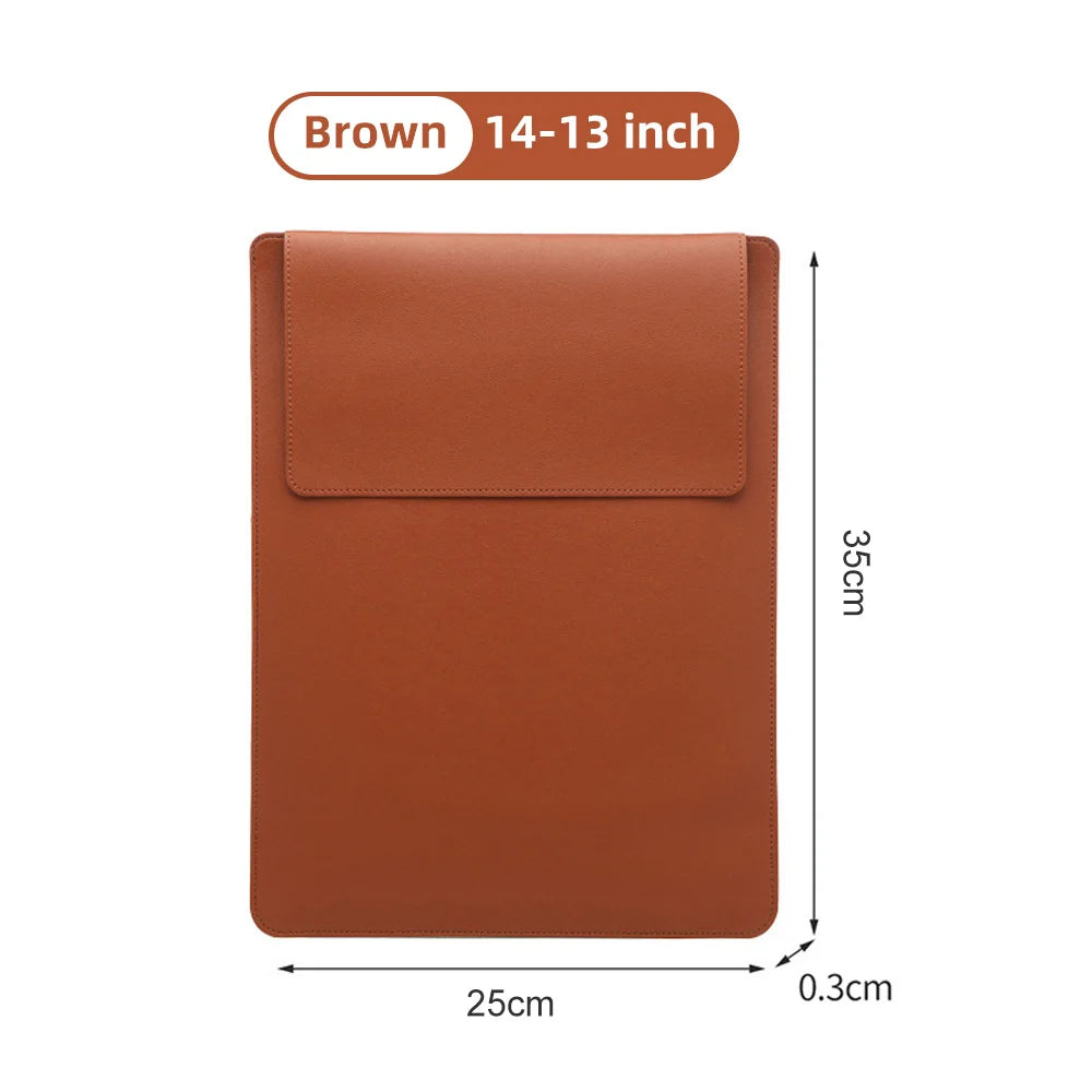 Protective PU Laptop Sleeve with Soft Lining for 13–16 Inch Laptops