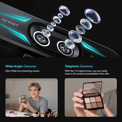 4K Dual-Lens USB Webcam with RGB Light