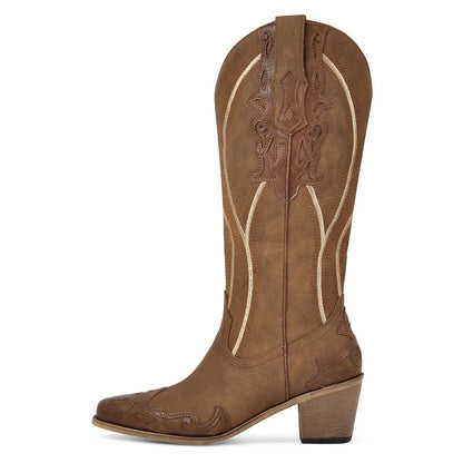 Premium Pointed Toe Embroidered Western Cowboy Boots