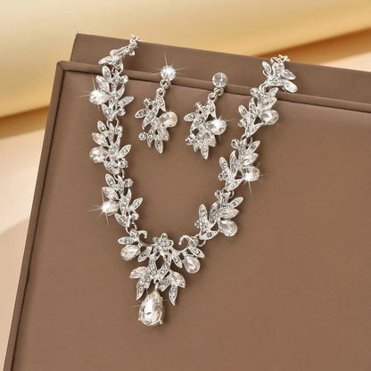 3-Piece Water Drop Choker Necklace & Earrings Jewelry Set for Women