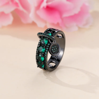 Vintage Gold Tone Royal Blue Stone Statement Ring for Women