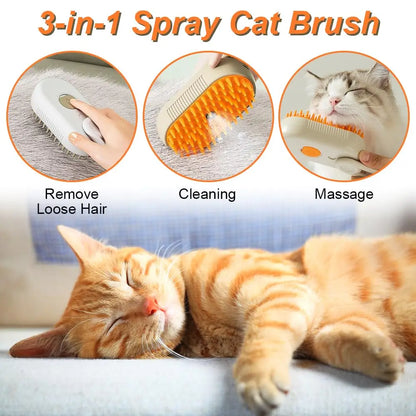 Steam Spray Pet Grooming Brush with Massage