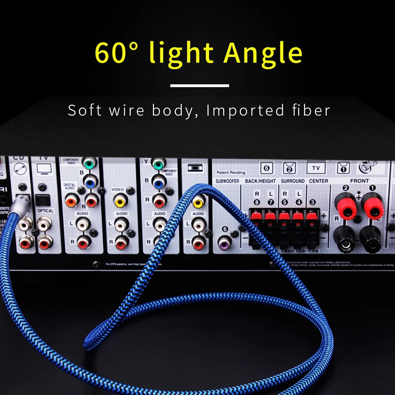 Digital Optical Toslink SPDIF Audio Cable for Soundbar, HiFi, Blu-ray & 7.1 Surround Sound
