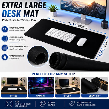 Large Extended Gaming Mouse Pad with Non-Slip Rubber Base