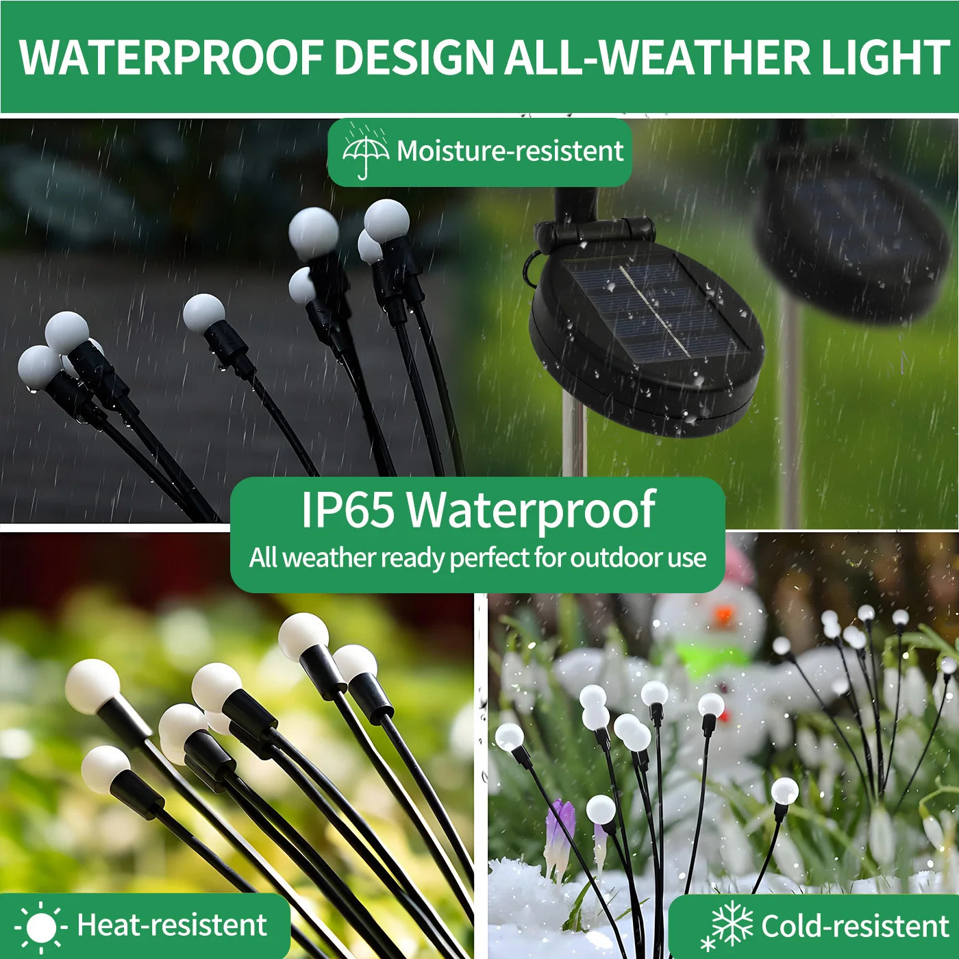 8-Head Solar Firefly Garden Lights