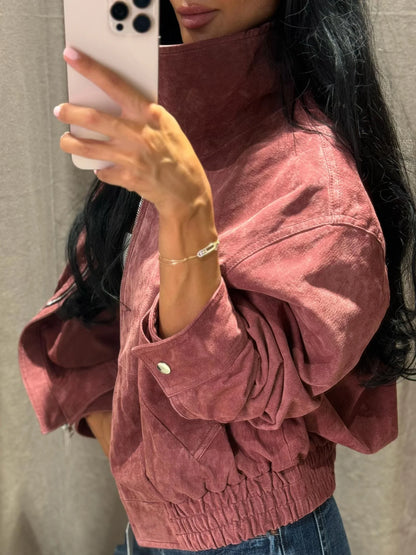 Faux Suede Oversized Jacket