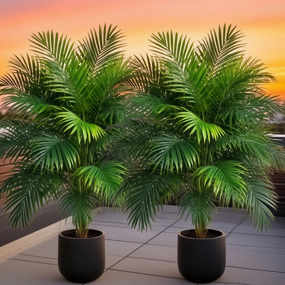 2-Piece Large Artificial Palm Trees for Indoor & Outdoor Decor