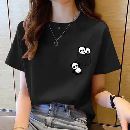Panda Graphic Pocket Short Sleeve T-Shirt